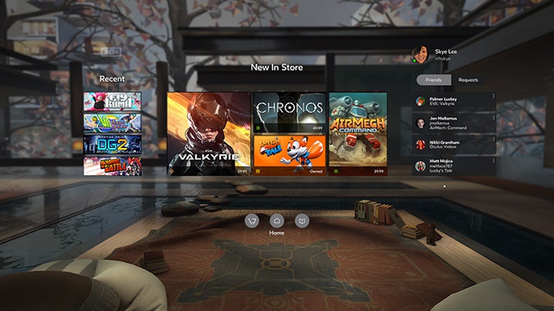 This is how the store looks from within Oculus Home