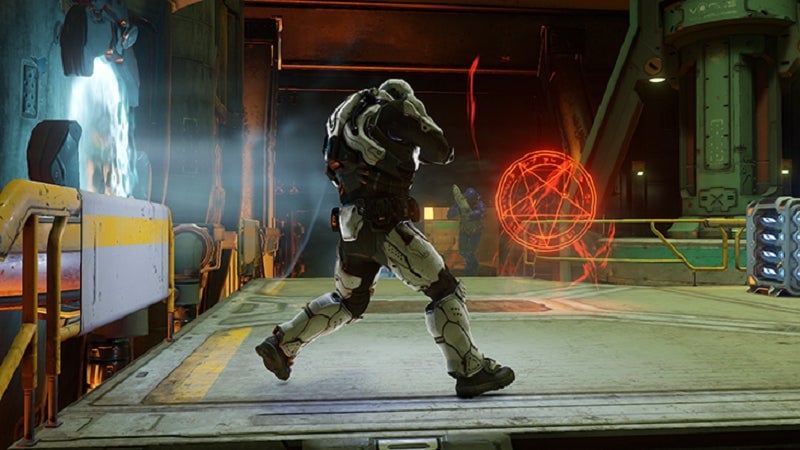Screenshot from DOOM multiplayer, which was developed by Certain Affinity