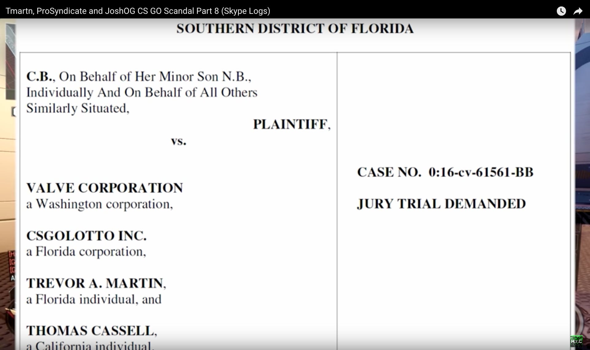 HonorTheCall’s “Tmartn, ProSyndicate and JoshOG CS GO Scandal Part 8 (Skype Logs)“