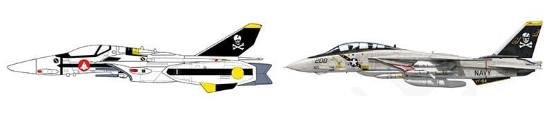 L: Macross, R: F-14