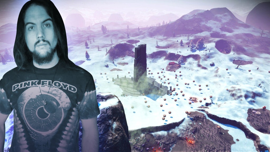 7101334 and the Galactic Hub’s frost-covered base. Says Hansen: “Each Comm Station would’ve been left by 1 person, so a group photo...of sorts.” Planet image via A_Imma