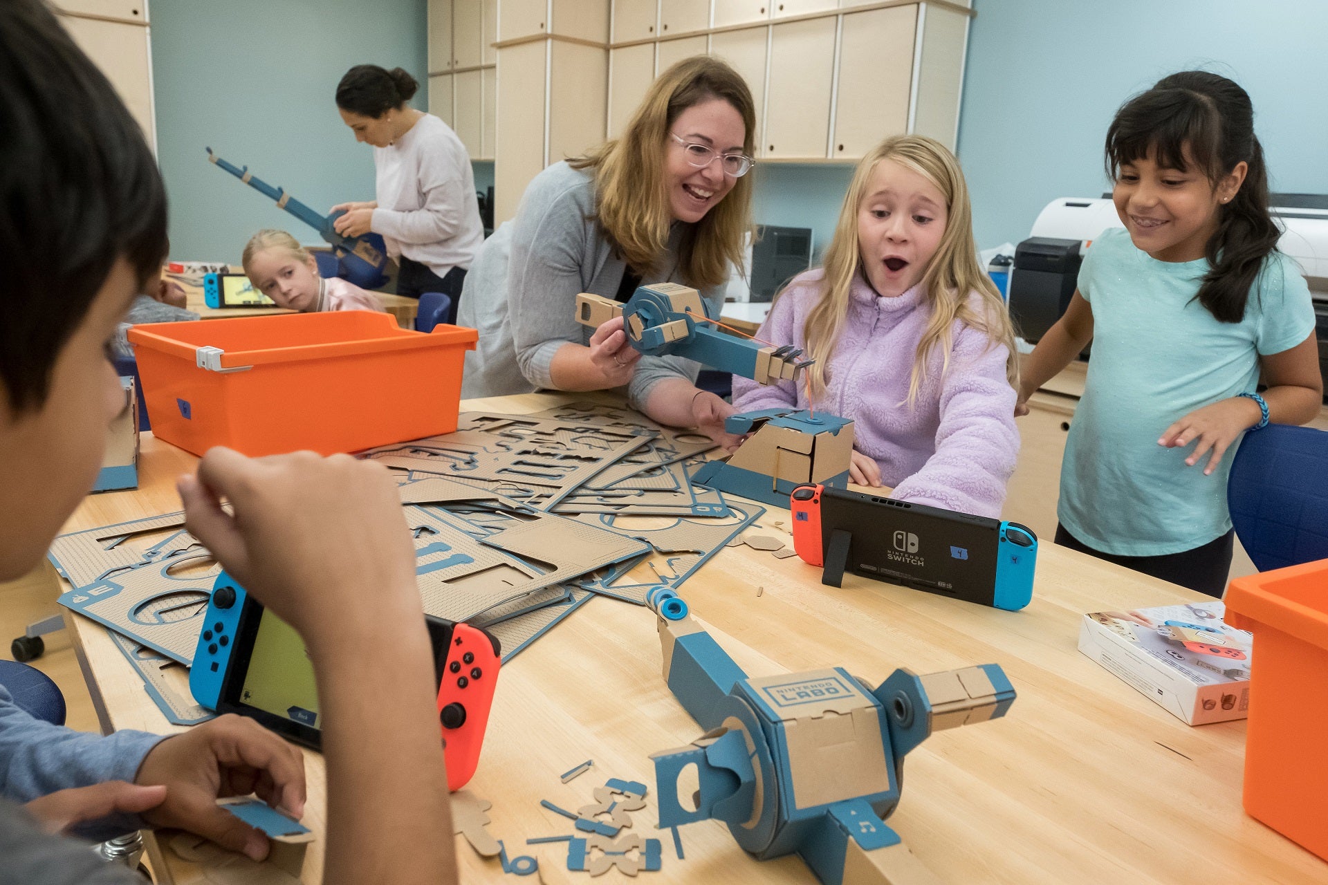 In October, Nintendo partnered with the Institute Of Play to put Nintendo Labo kits into elementary school classrooms, like this one in Chappaqua, New York.