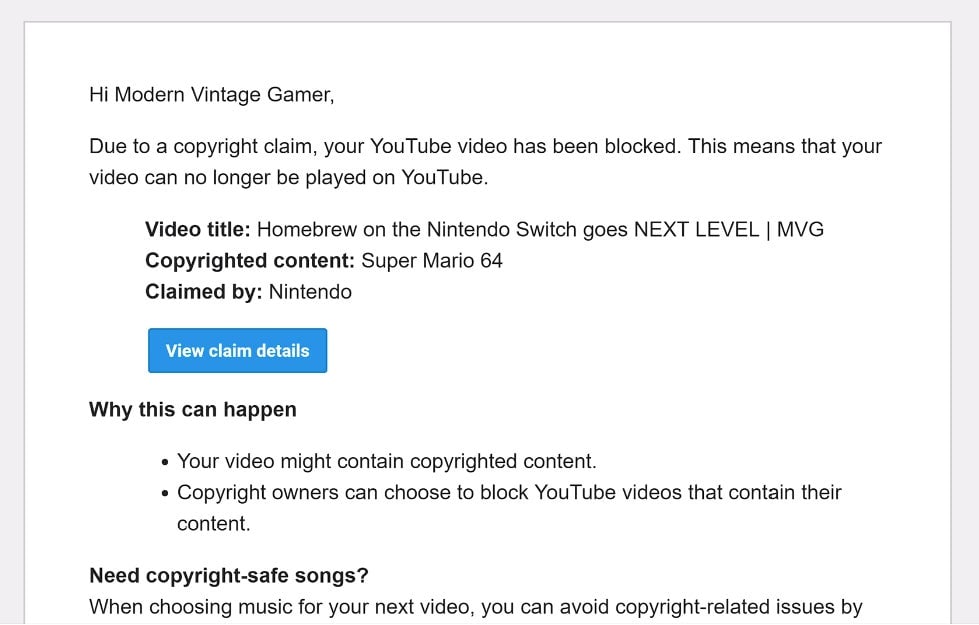 Screenshot: Modern Vintage Gamer