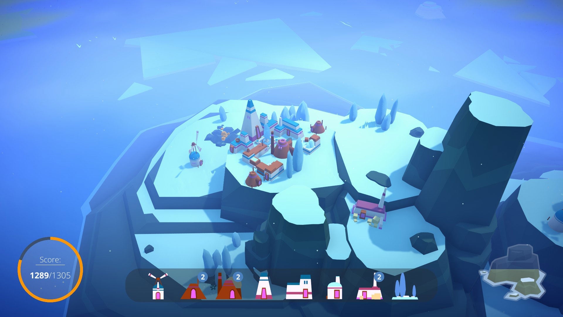 Here’s how an early map looks, with just a few buildings clustered around a city centre (that lil’ pyramid).