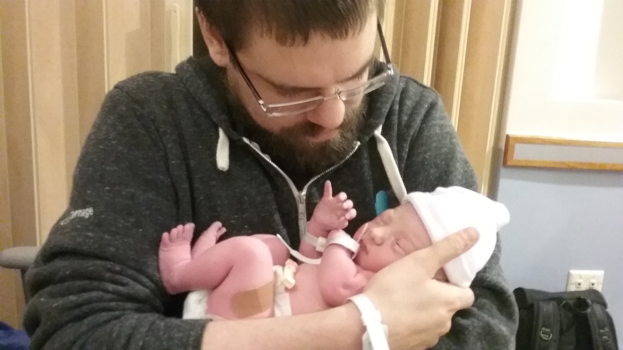 Cassell with his first son, Roen.