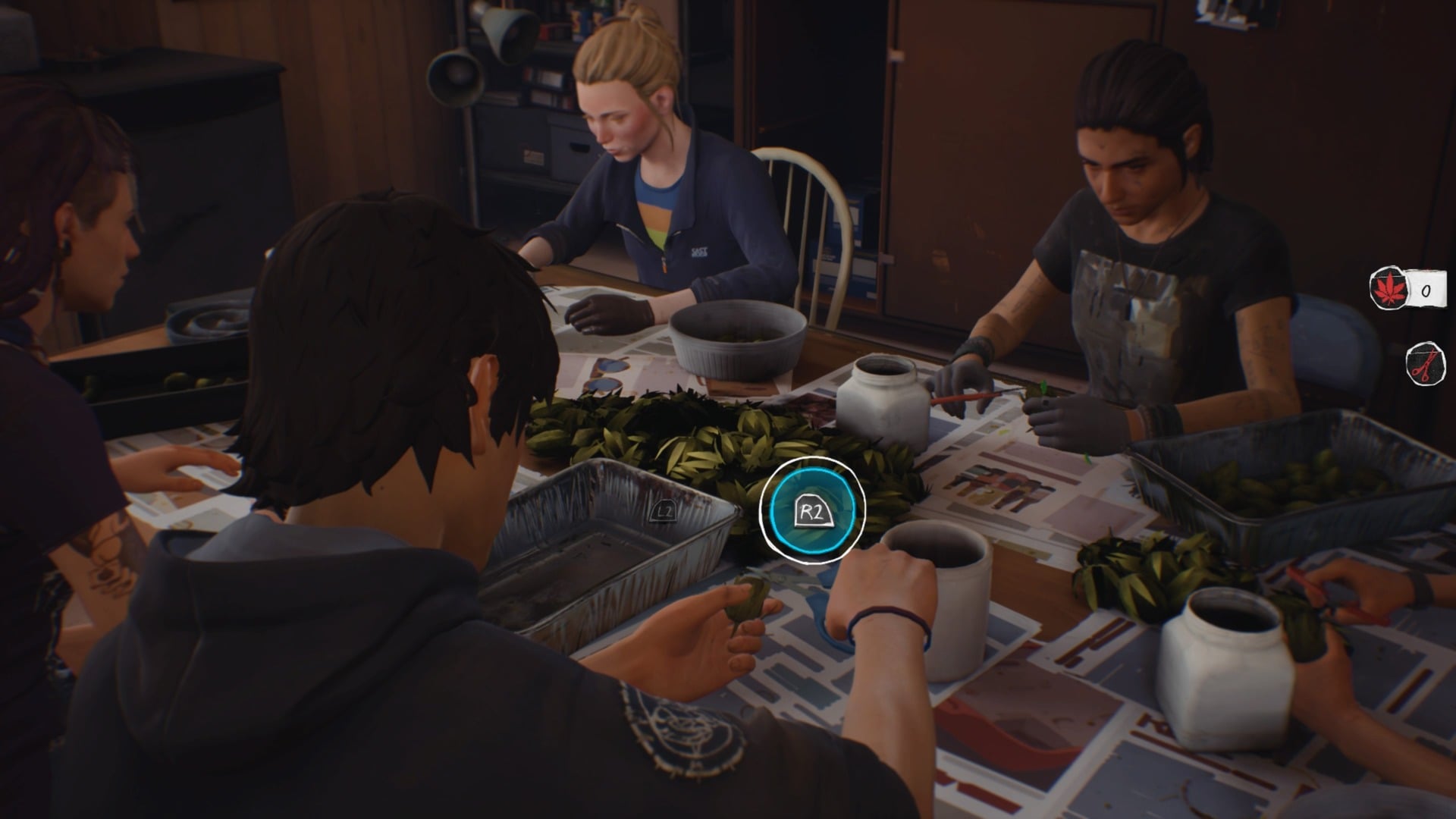 There’s also a weirdly meditative weed trimming game in this episode.