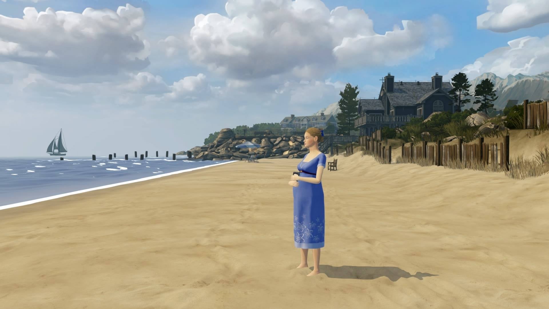 This is, in my experience, the only video game in which you actually play as a pregnant person (briefly): Bound