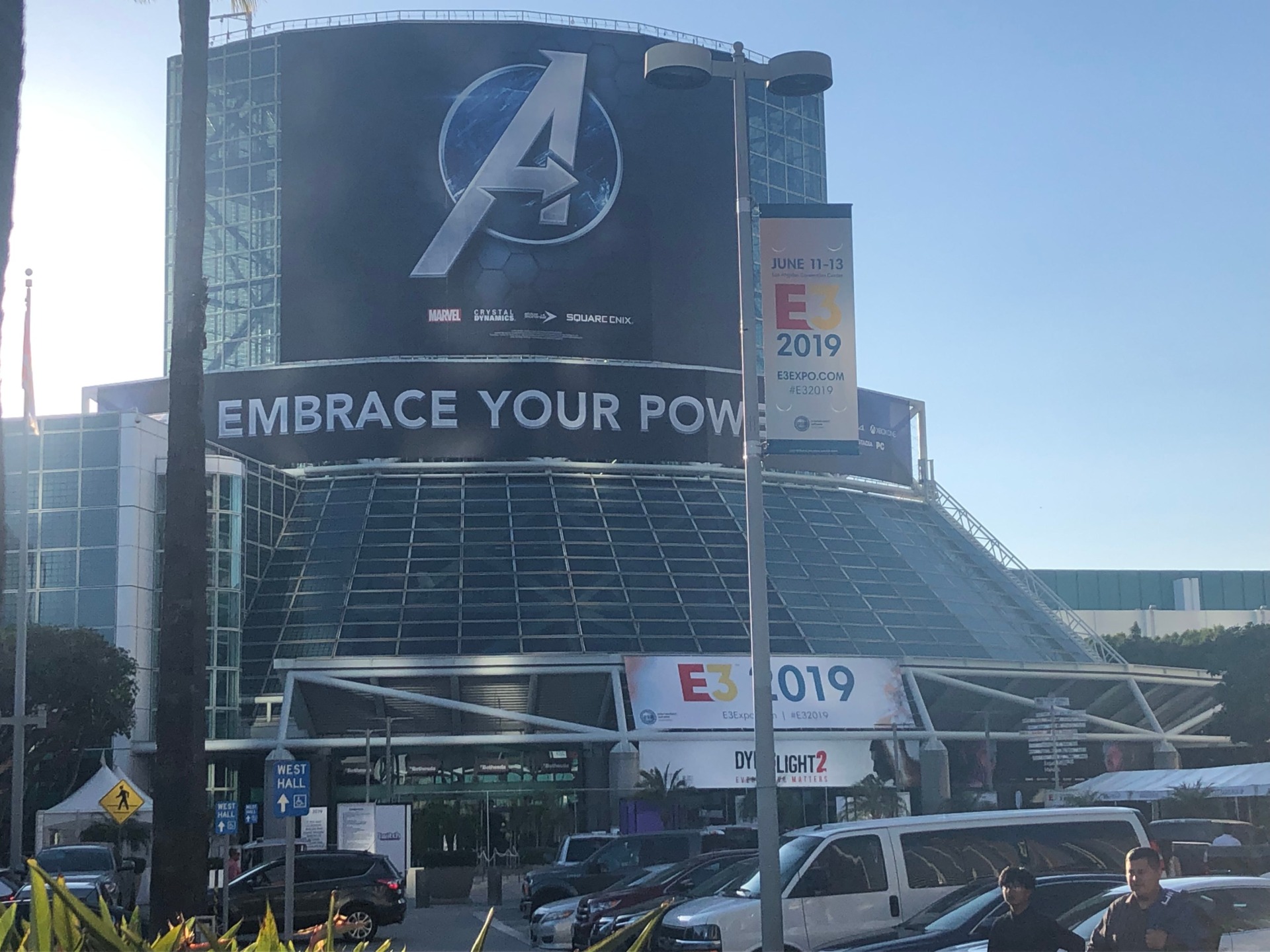 This is the LACC’s West Hall. Look closely and you’ll see that the Avengers game is not just coming to PS4, Xbox One and PC, but to Stadia as well.