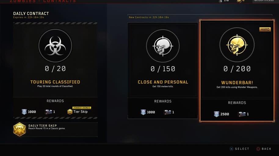 Contracts in Zombies mode.