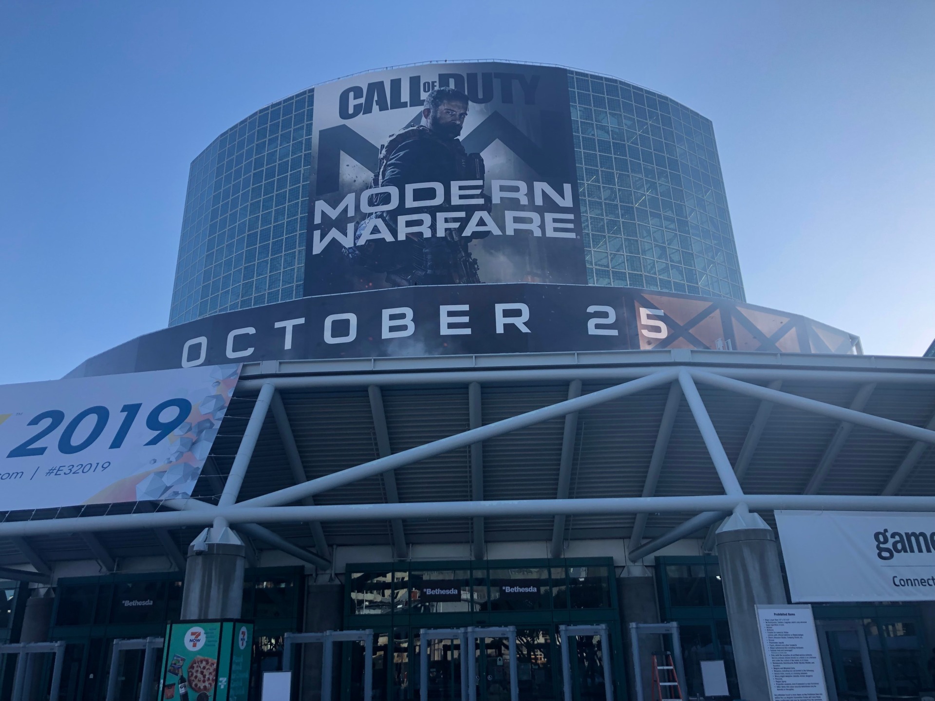 Here’s South Hall, covered, as always, by a Call of Duty ad