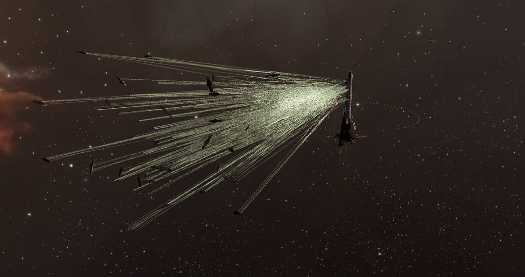Drifter Battleships open fire on a space station.