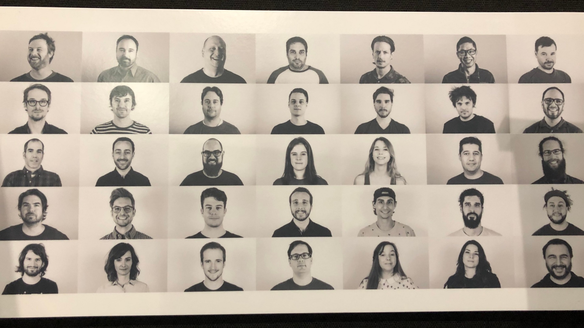 Désilets did not bring his team’s game to his E3 interviews, but he did bring a picture of the three dozen people making the game at his studio, Panache. That’s unusual. Why’d he do it? “I’m fucking proud of those people,” he said. “Have you seen what they’re doing? They’re 35. Not 800. Thirty-five dedicated people to making something unique.”