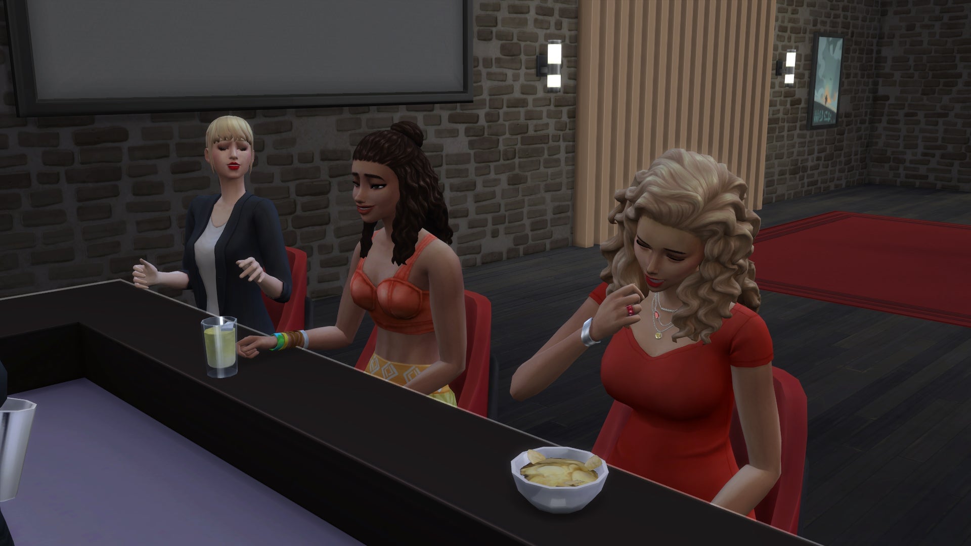 Taylor Swift, a significantly aged-up Moana from Disney, and my Sim. This is what utopia looks like, folks.