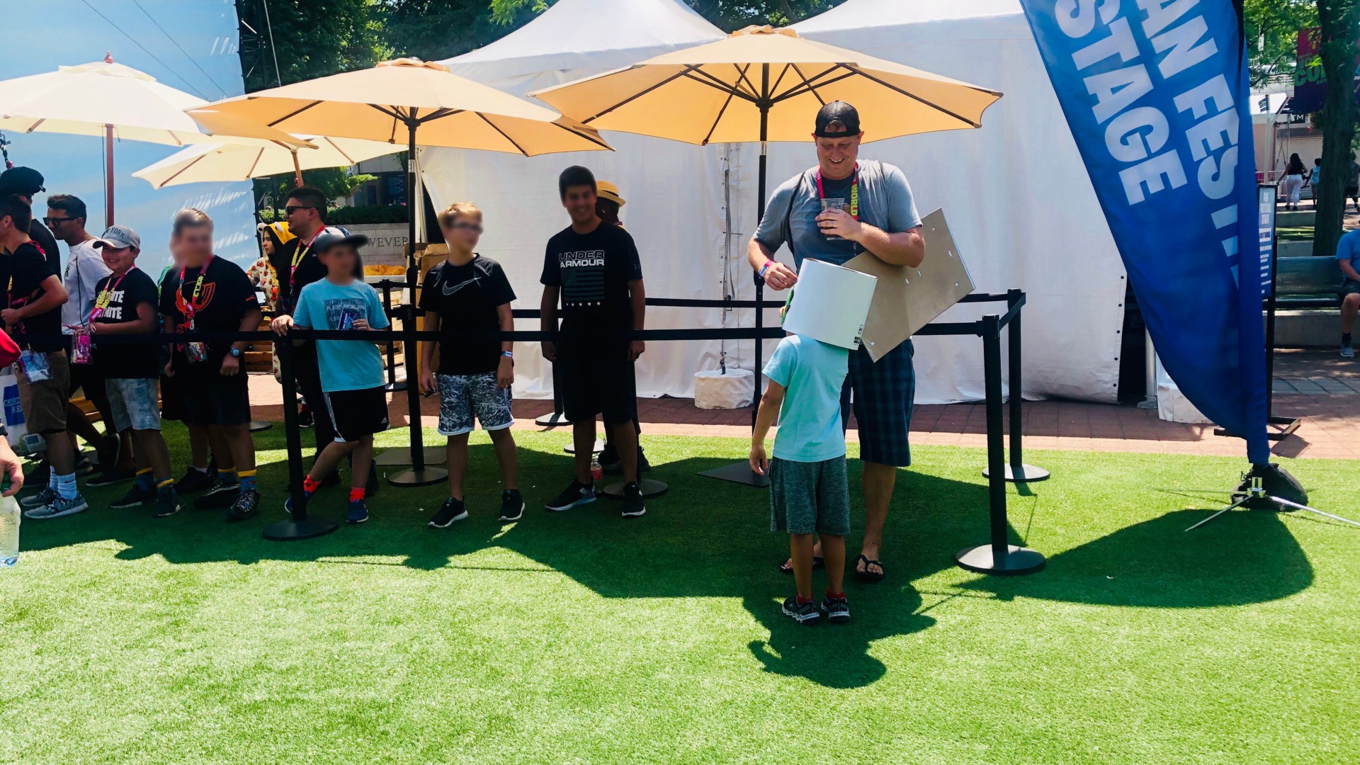 Fortnite fans admiring a young Marshmello