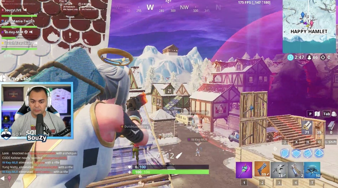 Souza streaming Fortnite