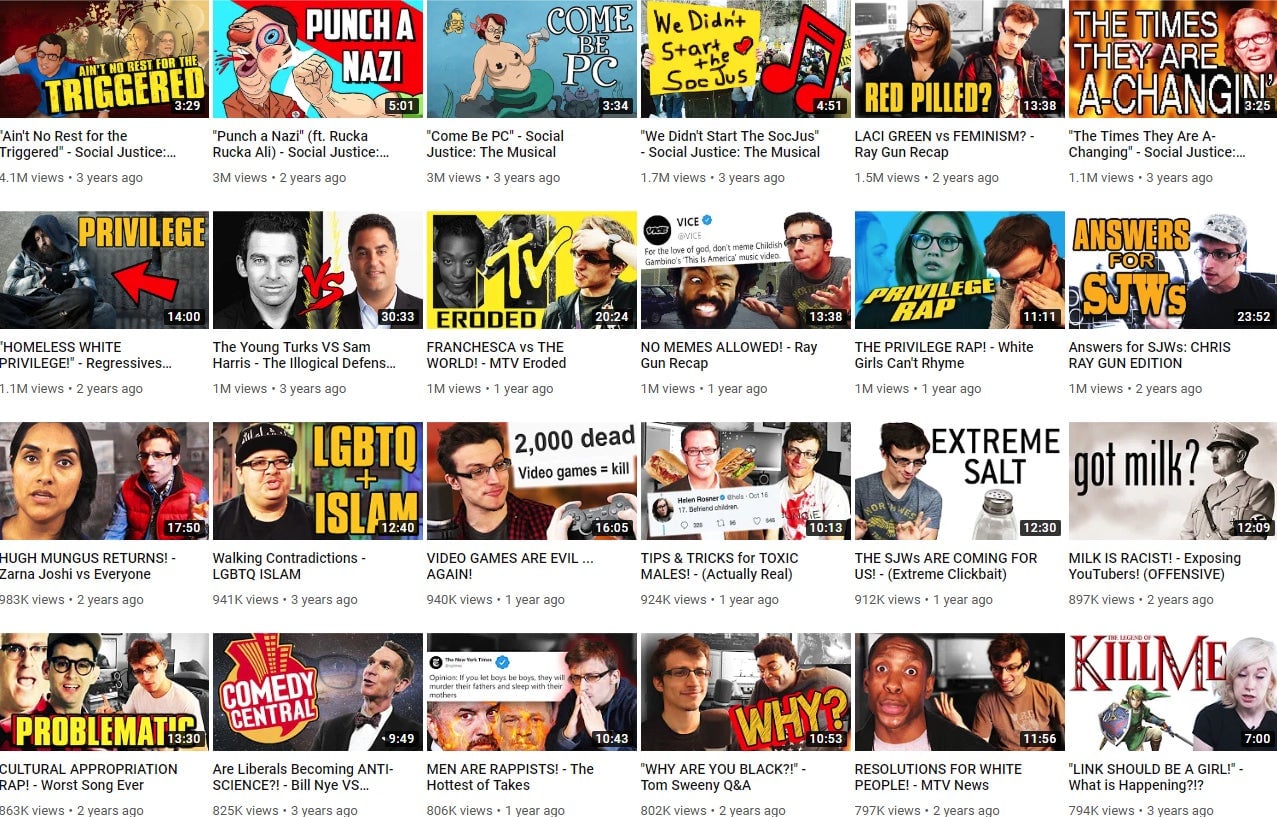  A sample of some of the videos on Maldonado’s YouTube channel. 