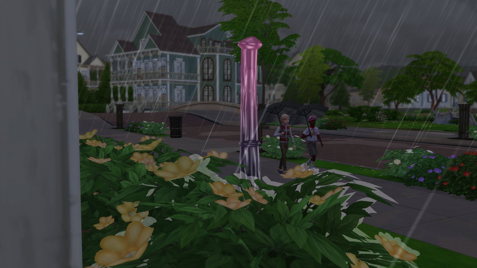 This image is unrelated to the strip club, but these are some 4-foot dildos that fell off Dildo Face’s head and scared some passing Boy Scouts.