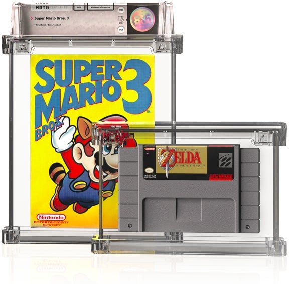 The “Bros.” appears to Mario’s left, overlapping his hand, on a first edition Super Mario Bros. 3