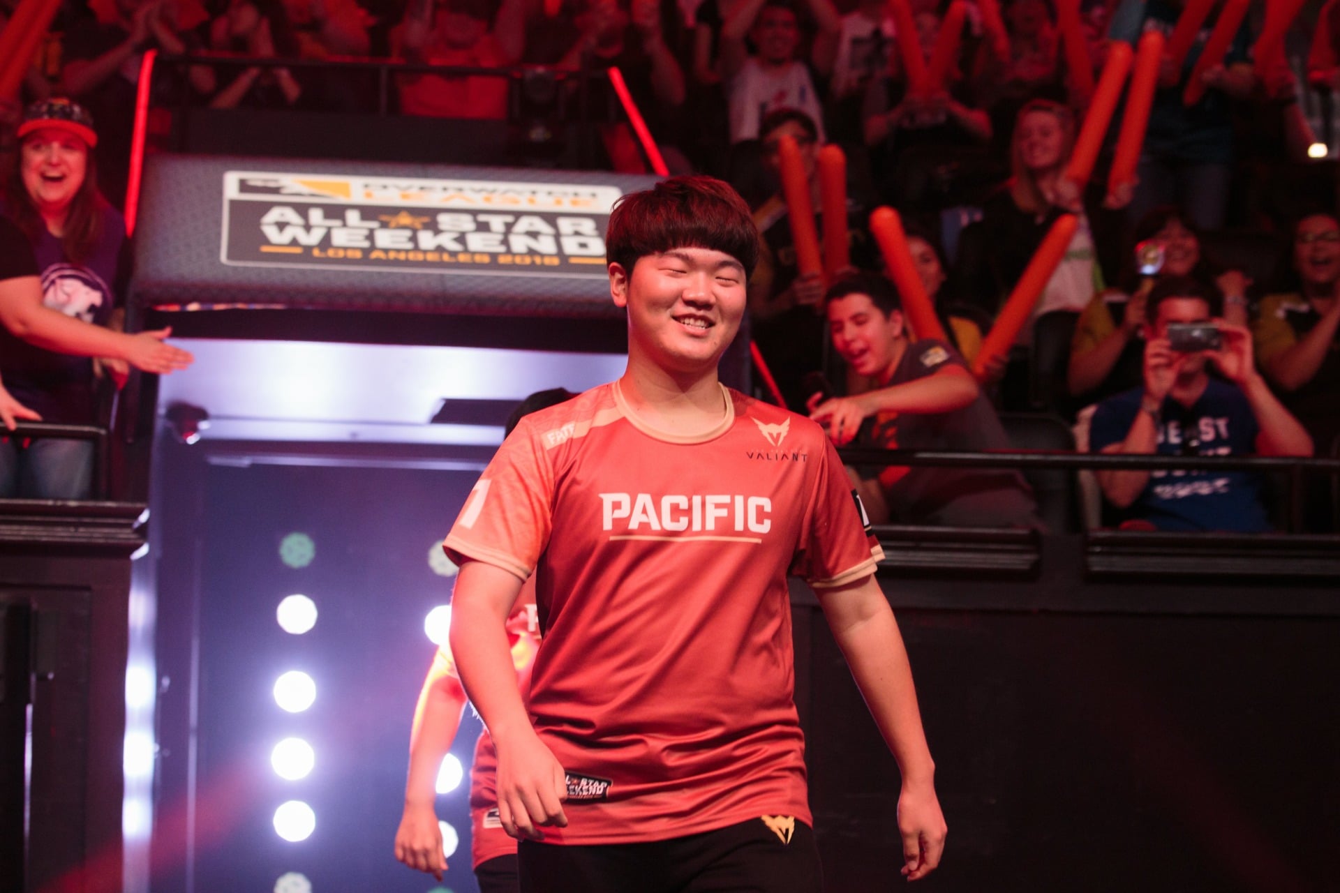“Fate” going on stage during the Overwatch League’s All Star Weekend