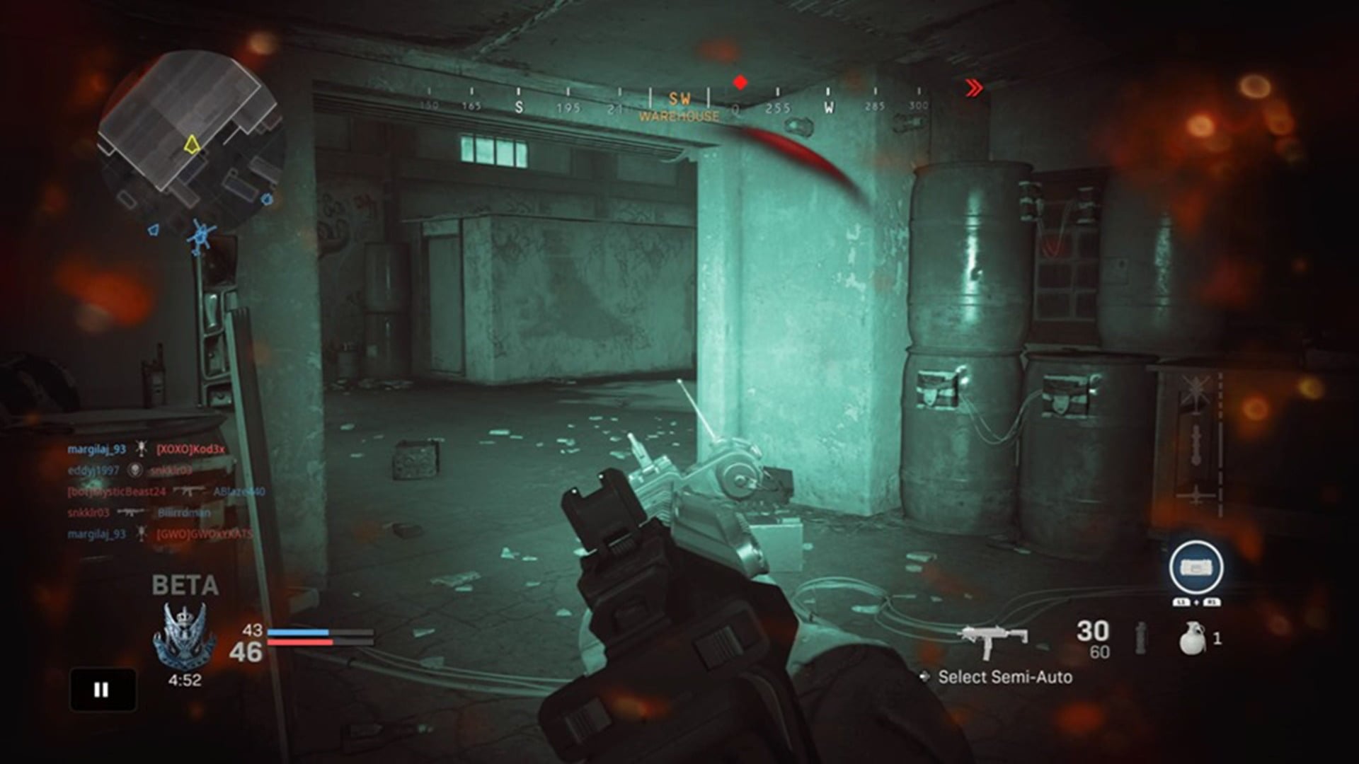 Screenshot: Aiming down sights with NVG