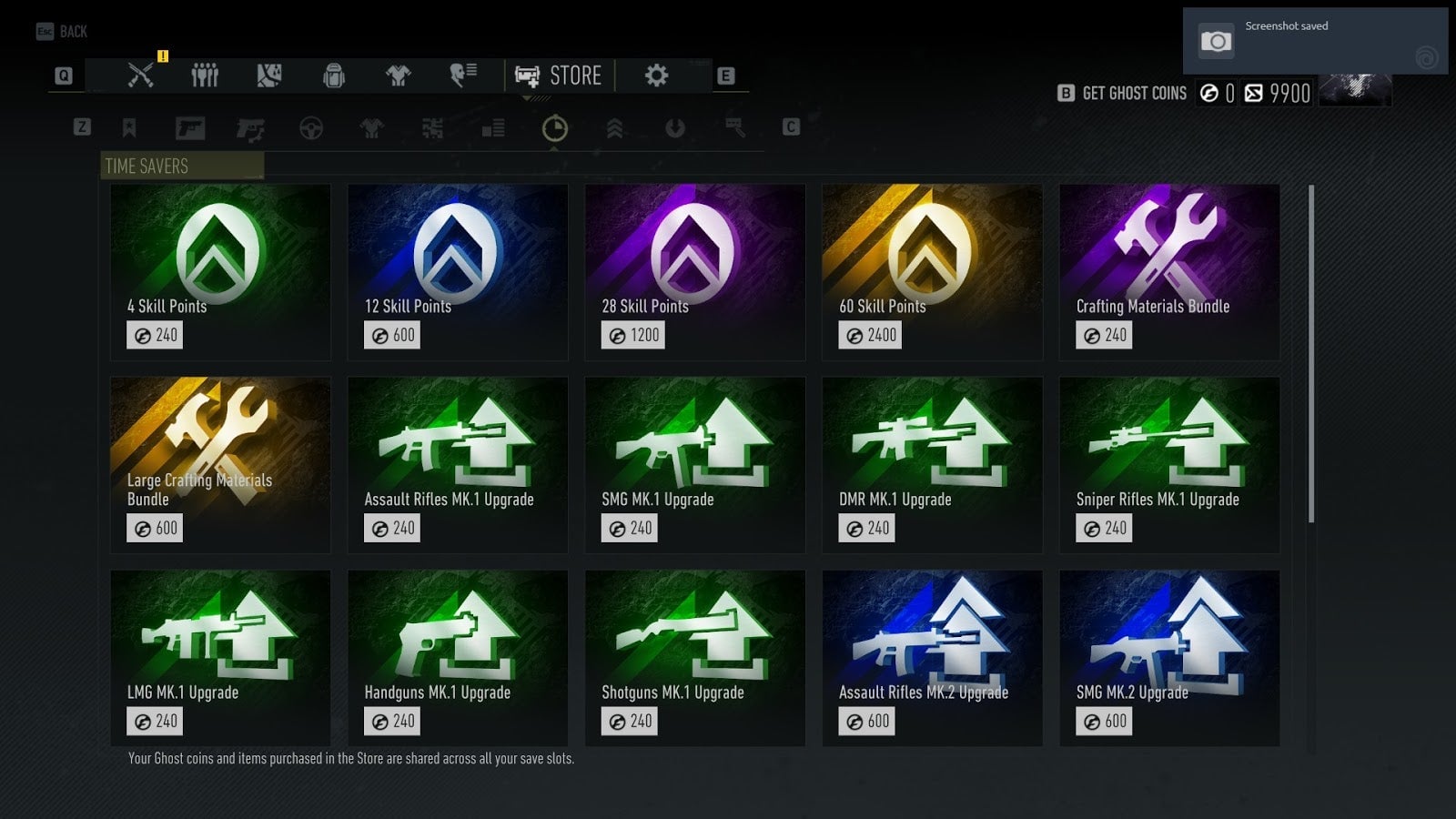 A picture of the supposed purchasable skill points. This does not appear currently in the store as of this article’s publications.