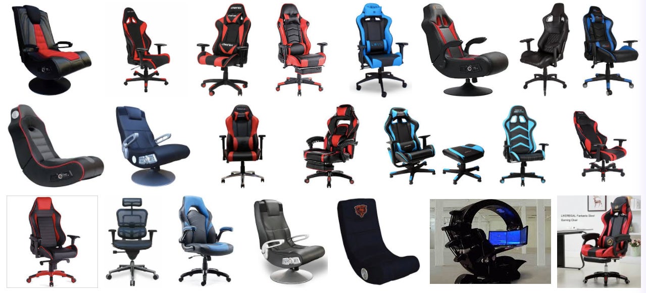 Google Image results for “gamer chair.”