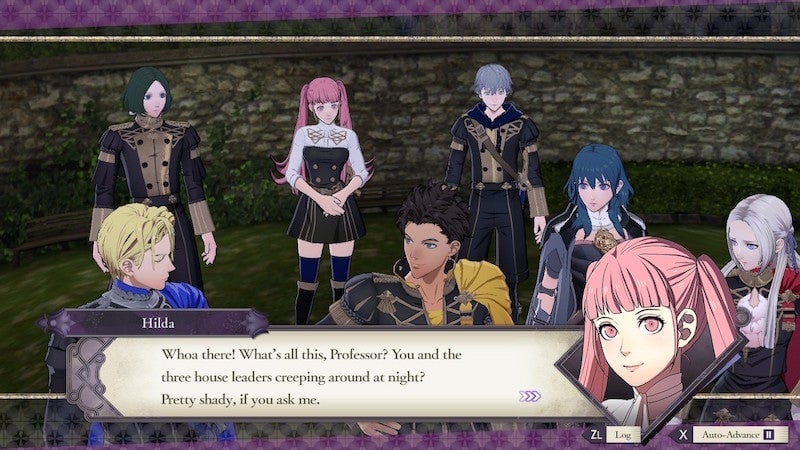 Garreg Mach students at the very start of Cindered Shadows