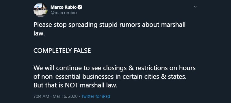 Screenshot: Marco Rubio