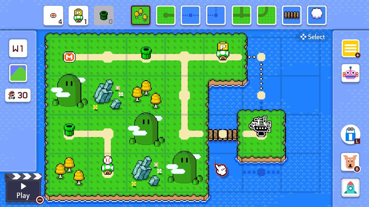 The new overworld maps feature additional tracks like the Ice World music from the All Stars version of Super Mario Bros. 3 