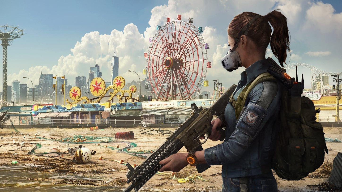 Respirators and other breathing masks are plentiful in the post-pandemic New York City and Washington, DC, of The Division series