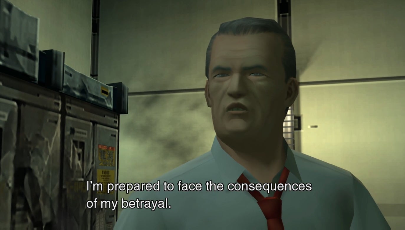 President Johnson fills the role that both ArmsTech president Baker and the DARPA chief served in MGS1.