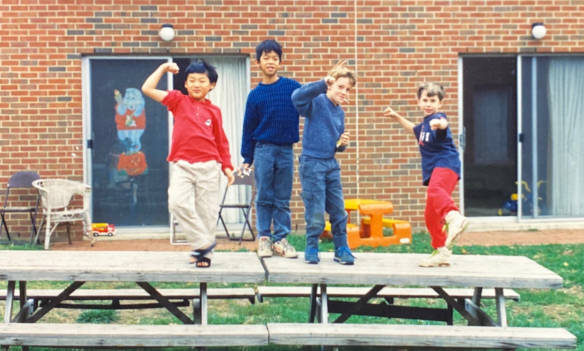 From left to right, you have me, who had a Famicom and bootlegged cartridges, Onn who had a Game Gear and an NES, Brian who had an Atari 2600, and Justin who had a NES with the American Super Mario 2. Obviously, we didn’t go to Brian’s apartment very much.