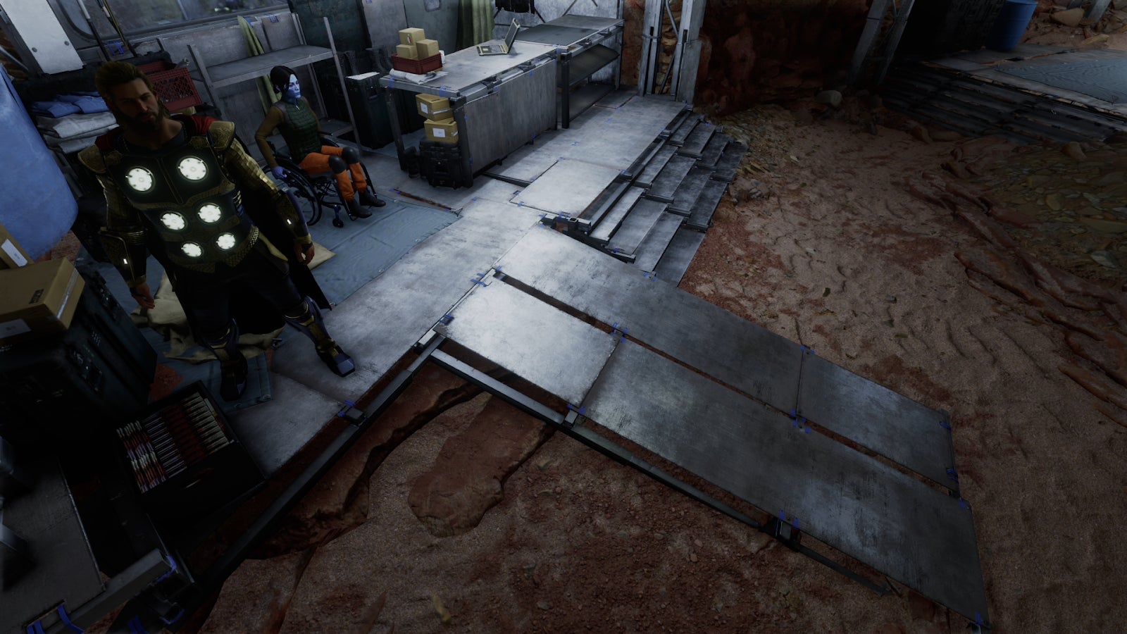 The only ramp in the entire base. The rest is stairs. 