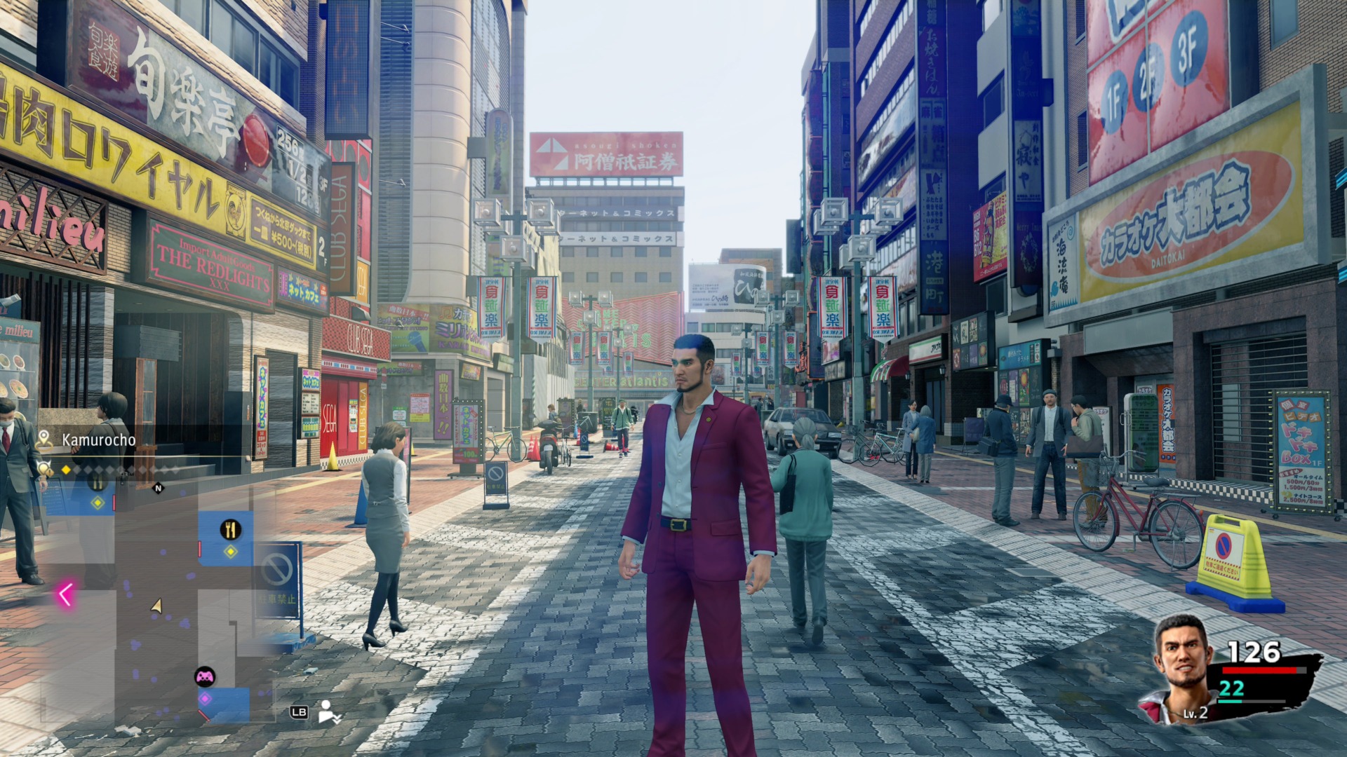 Yakuza: Like A Dragon running in high resolution mode on the Xbox Series X.