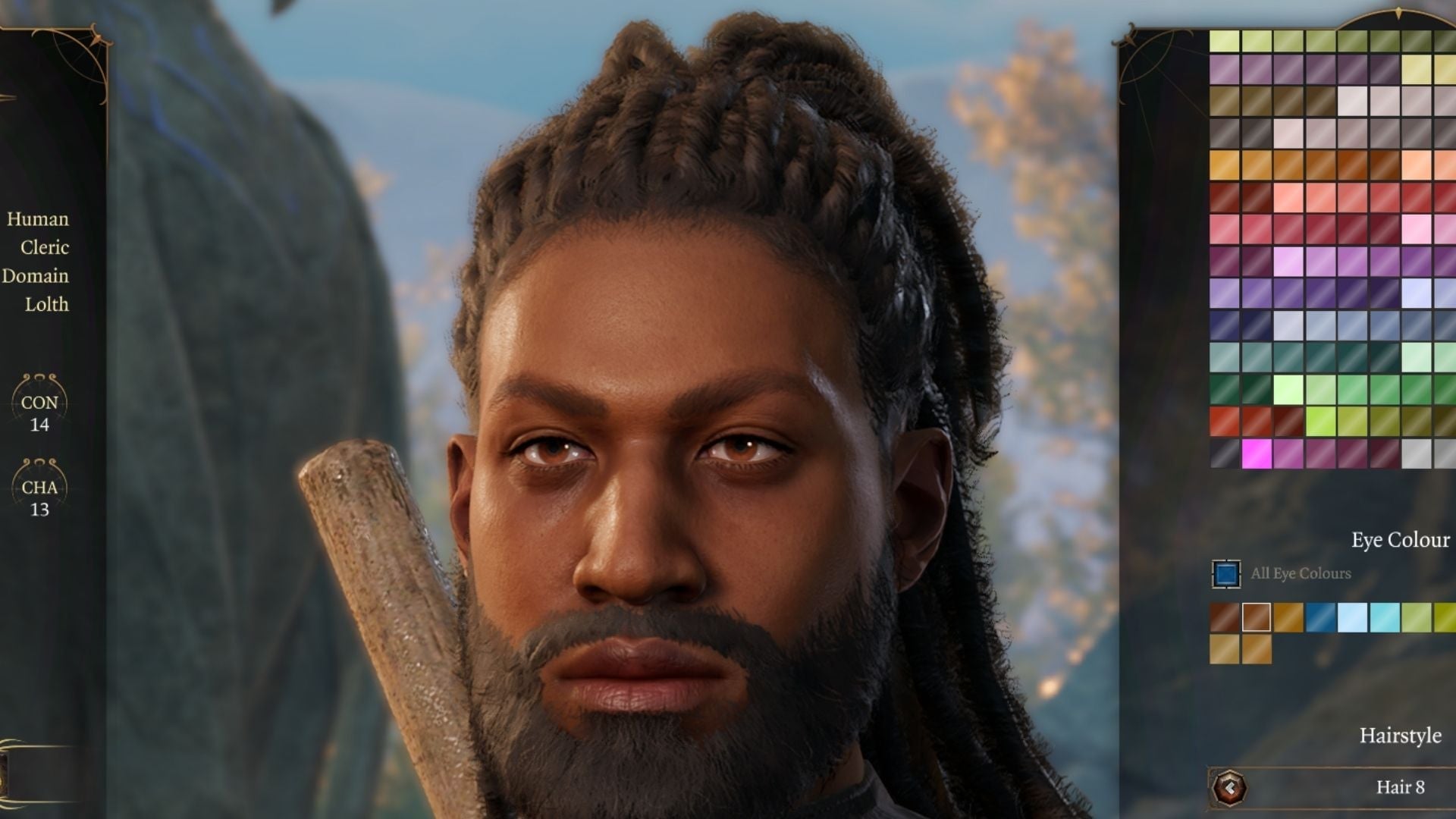 See how the hair just looks rolled together? Yeah, that’s not how that works. Still the best looking dreadlocks I’ve seen and I’m still mad as heck it’s male only in Baldur’s Gate 3.