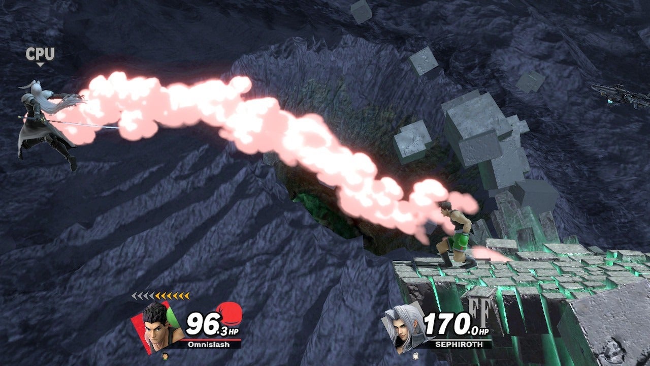 I tried a range of different fighters to start and Sephiroth did not like Little Mac’s counter-punch. 