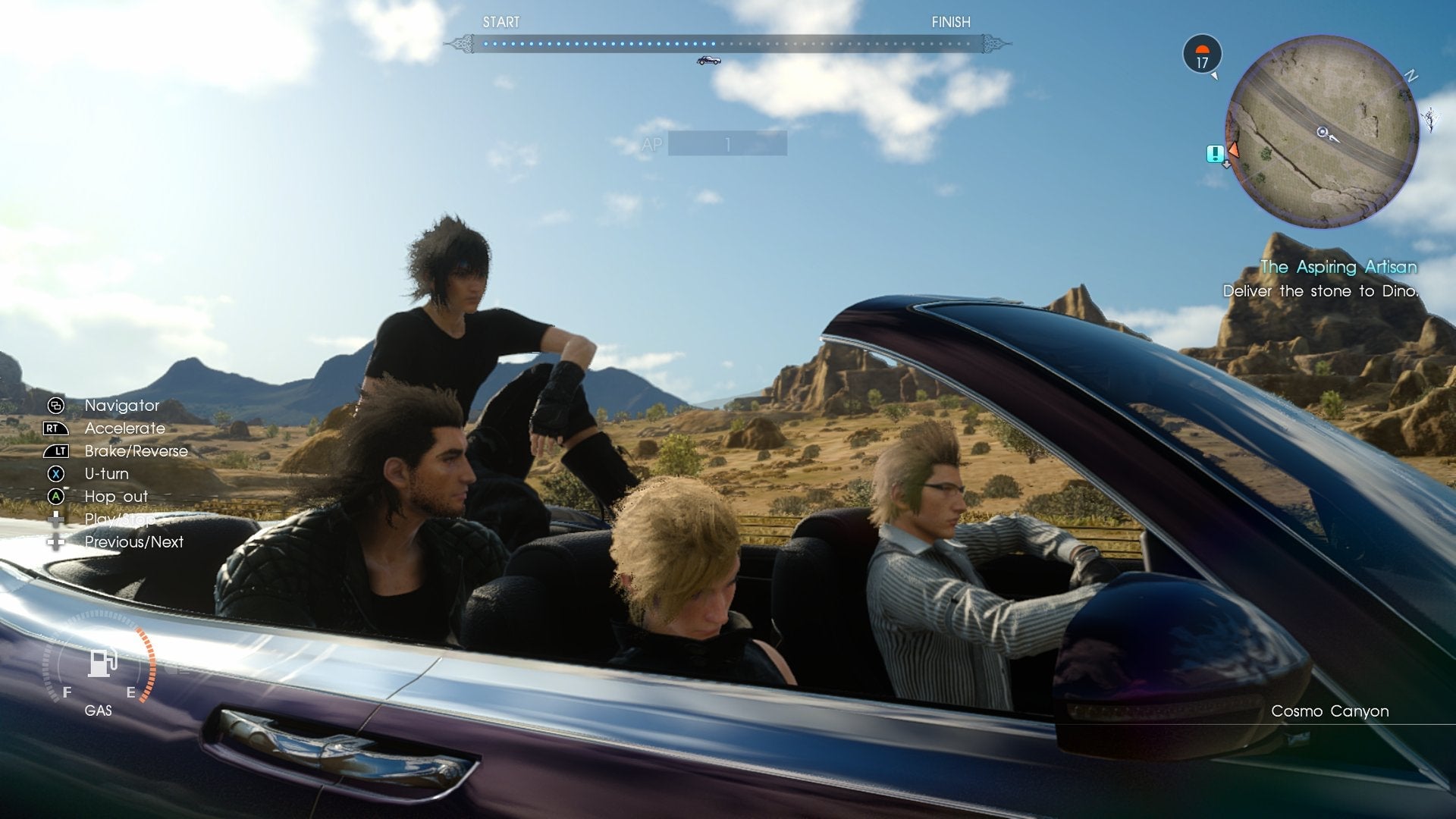 I loved how Noctis decides to just sit on the back of the Regalia. Such a beautiful, wordless moment.