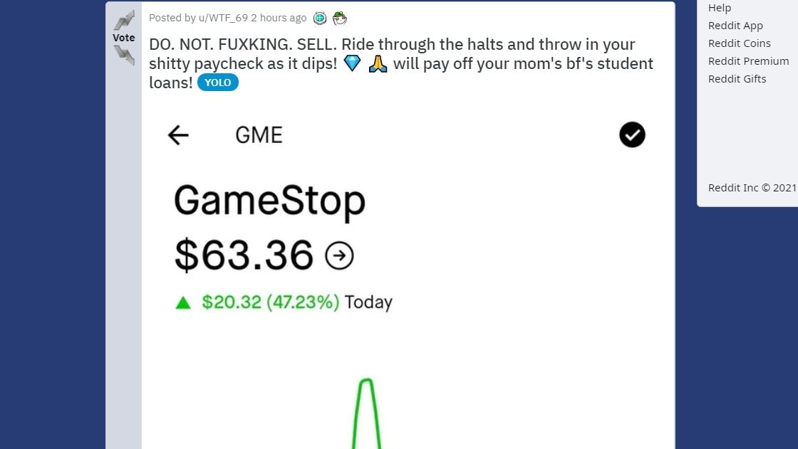 The WallStreetBets Reddit community is filled with internet edgelords who cosplaying as Gordon Gekko