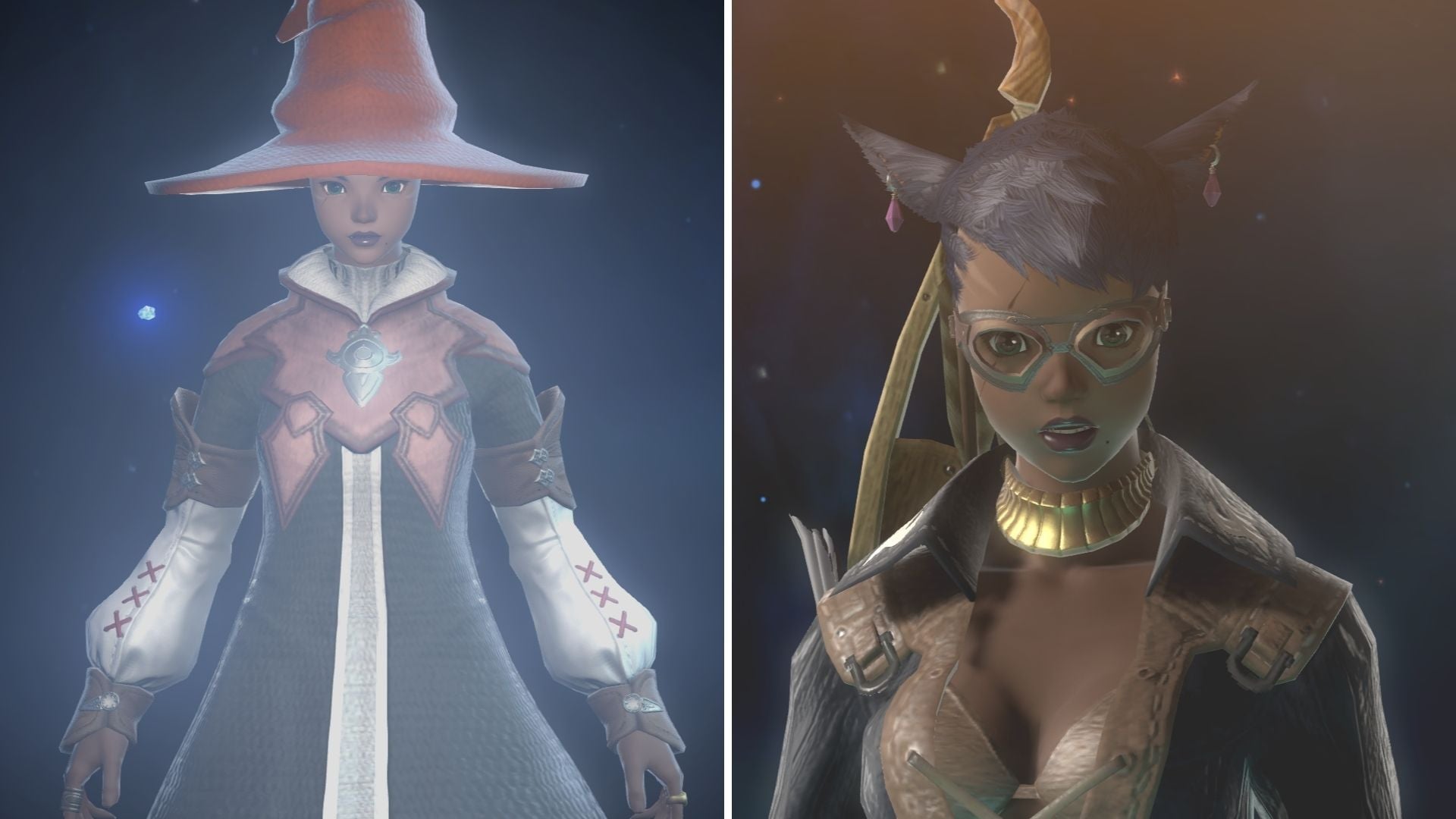 My character in her Black Mage and Bard jobs. For some reason, I have an unshakable preference for ranged DPS classes.