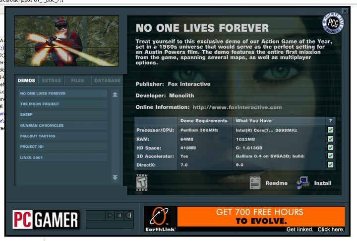 PC Gamer’s April 2001 cover disc.