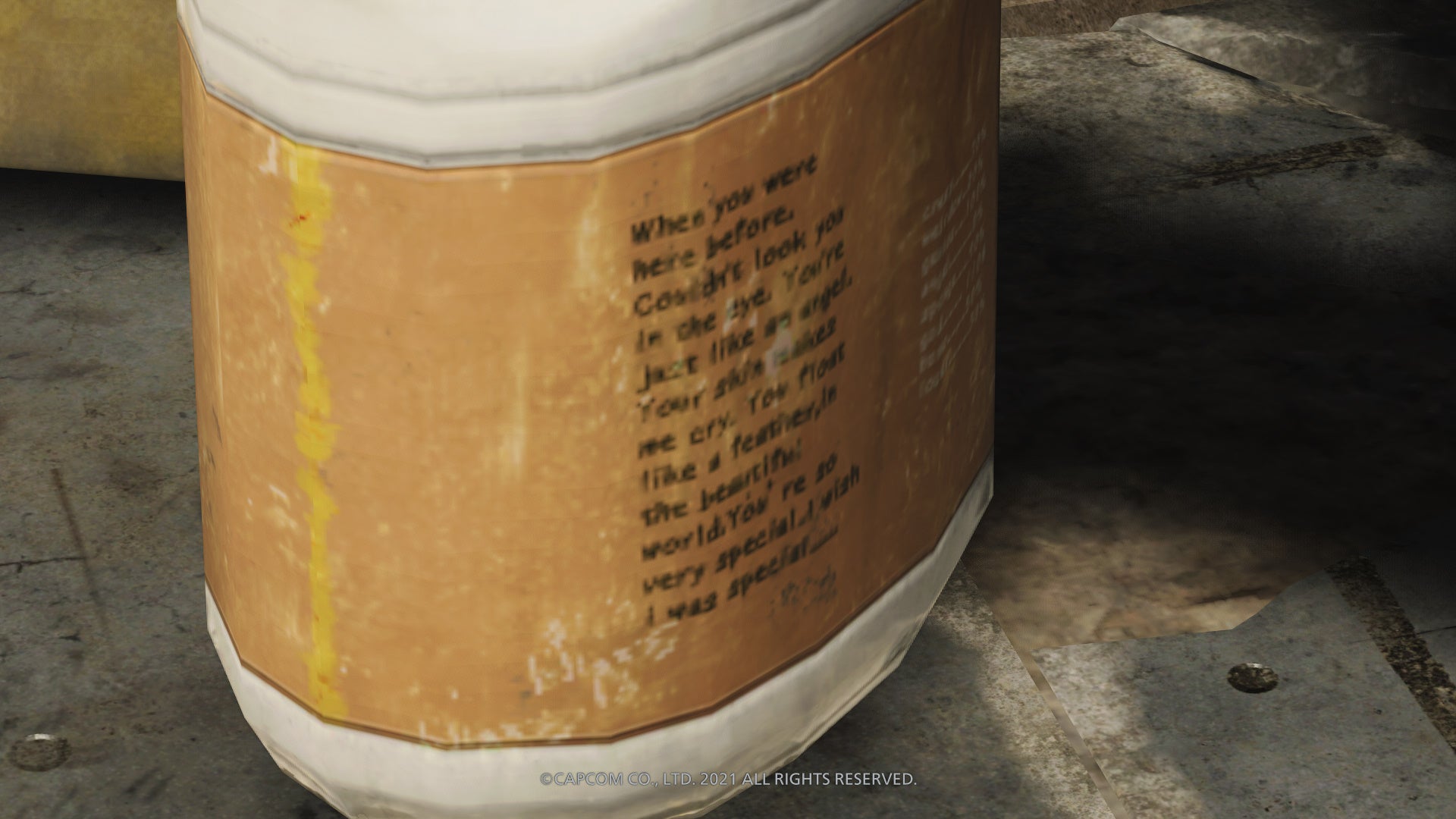 When you were here before / Couldn’t look you in the eye / You’re just like an angel / Your skin makes me cry / You float like a feather / In a beautiful world / You’re so very special / I wish I was special