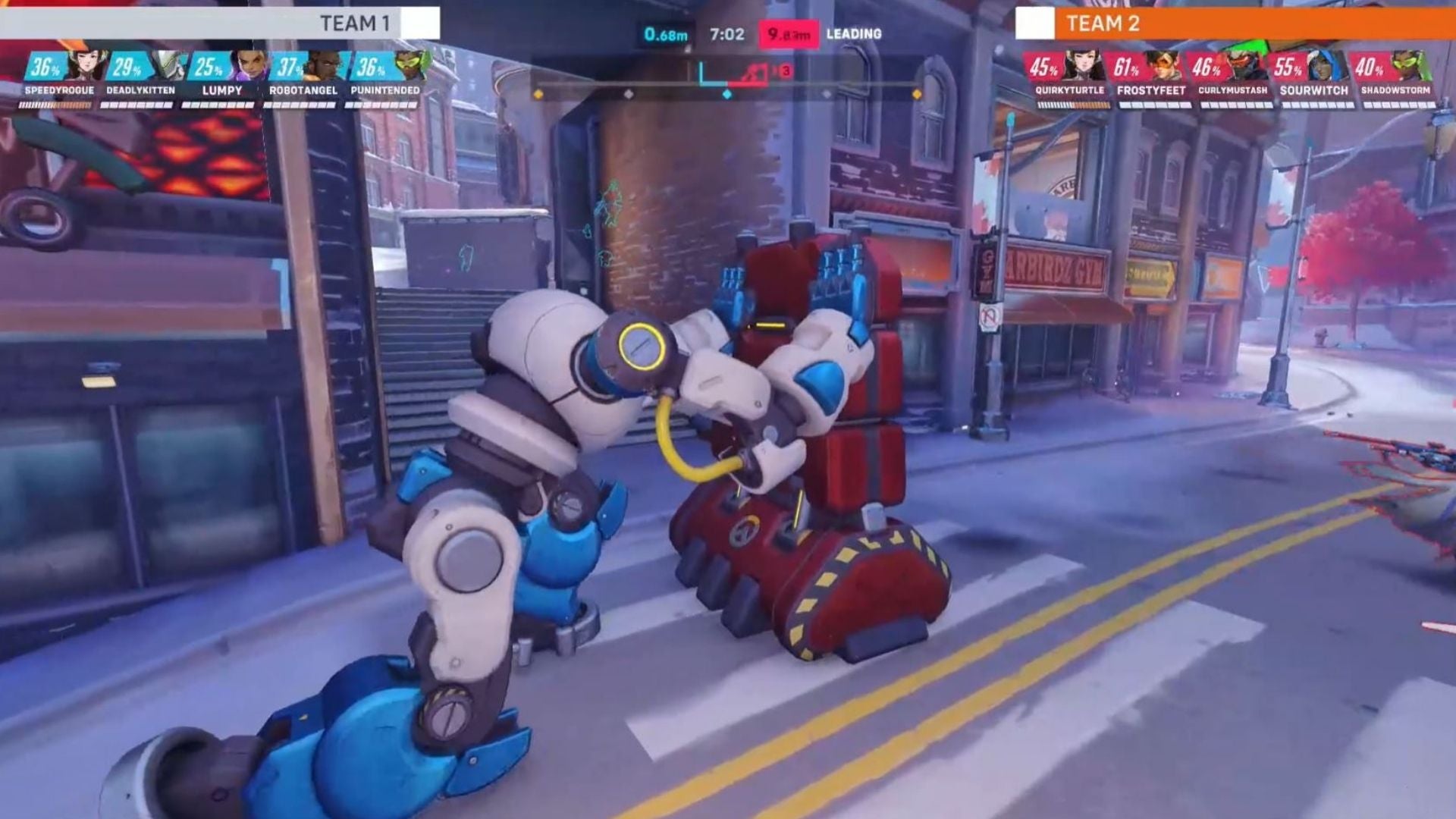 Meet T.W.O., the new robot who’s job is to push the barricades in OW2's new game mode, Push.