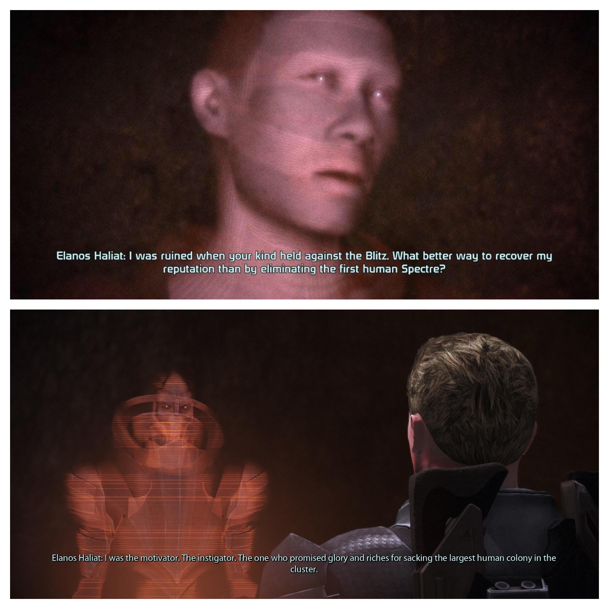 Up top is the 2007 version of Mass Effect, while below is the 2021 remaster.