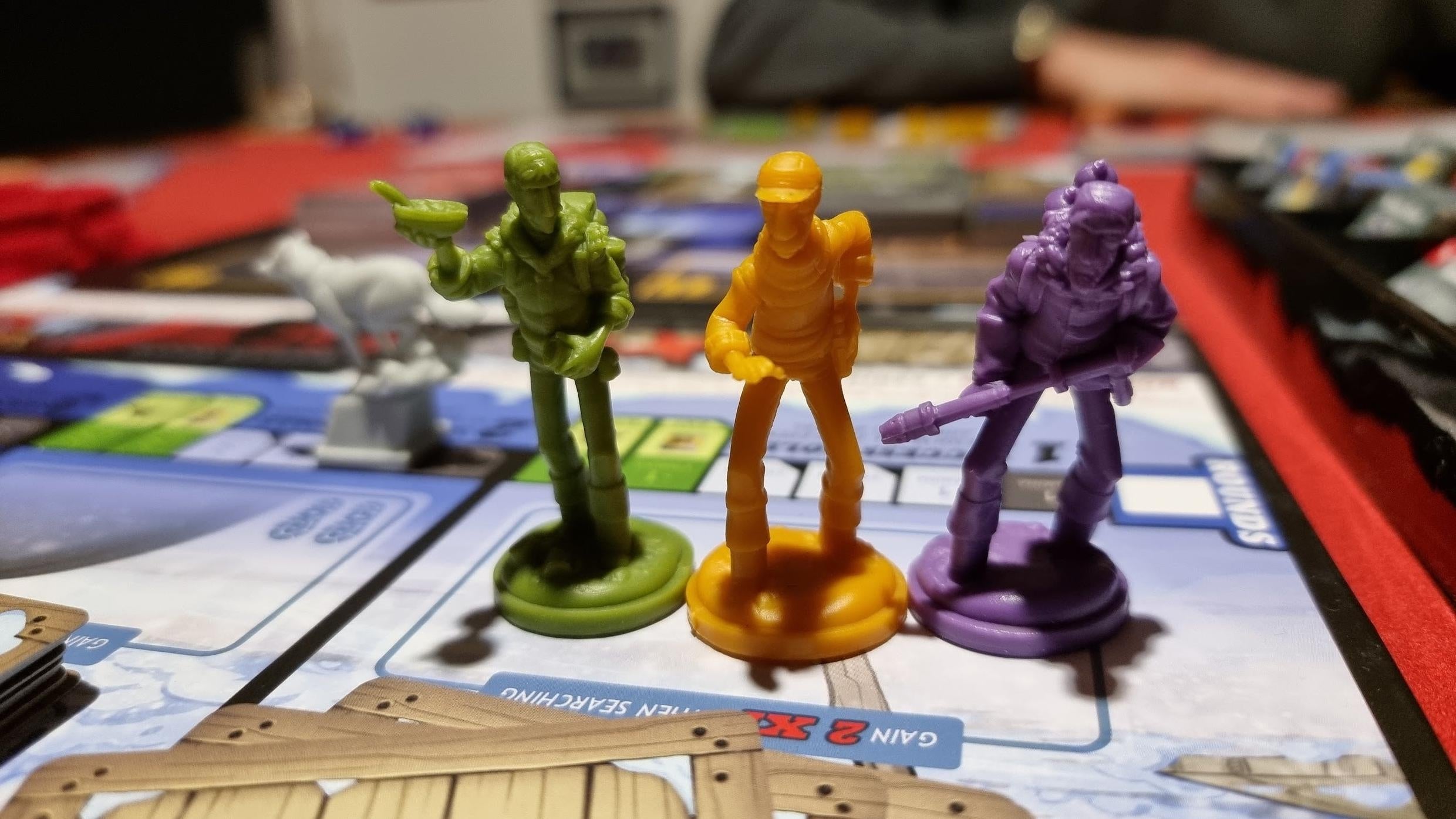 The game’s comic book-style art carries over to its miniatures, which is a great touch.