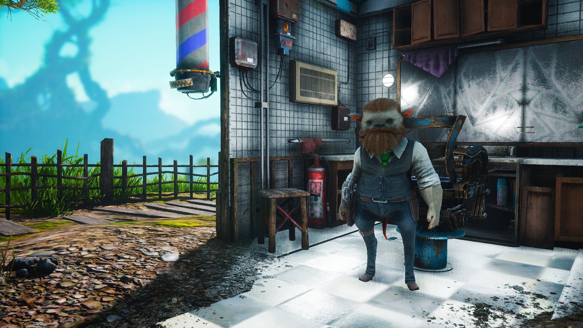 Trim sports the glorious beard and trademark waistcoat of an upmarket barber.