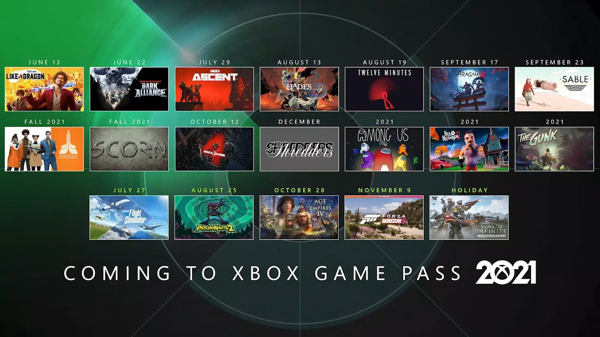 A list of titles coming to Game Pass.