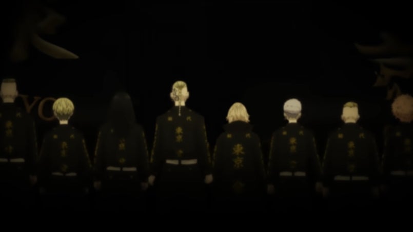 In the Crunchyroll release, the manji symbol is removed. Note it doesn’t appear on the gang’s jackets, either. 