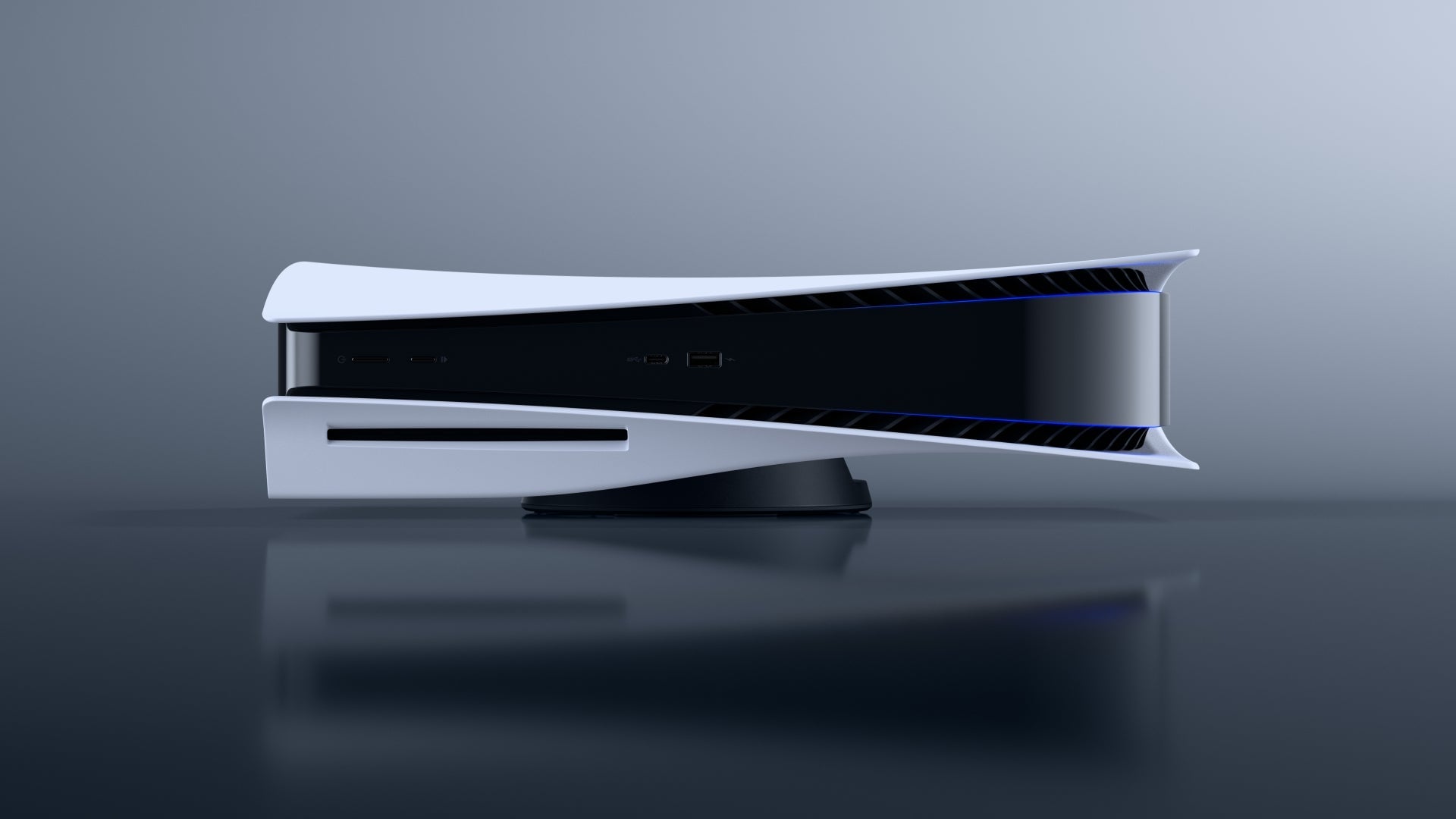 This official Sony image shows how it intends for the PS5 to stand while horizontal.