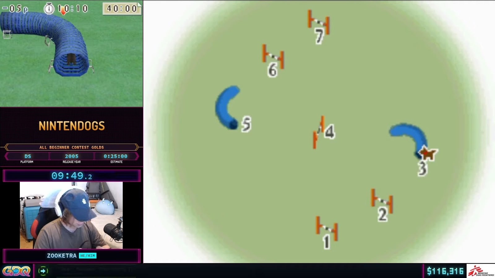 Just go through the tube you little monster!