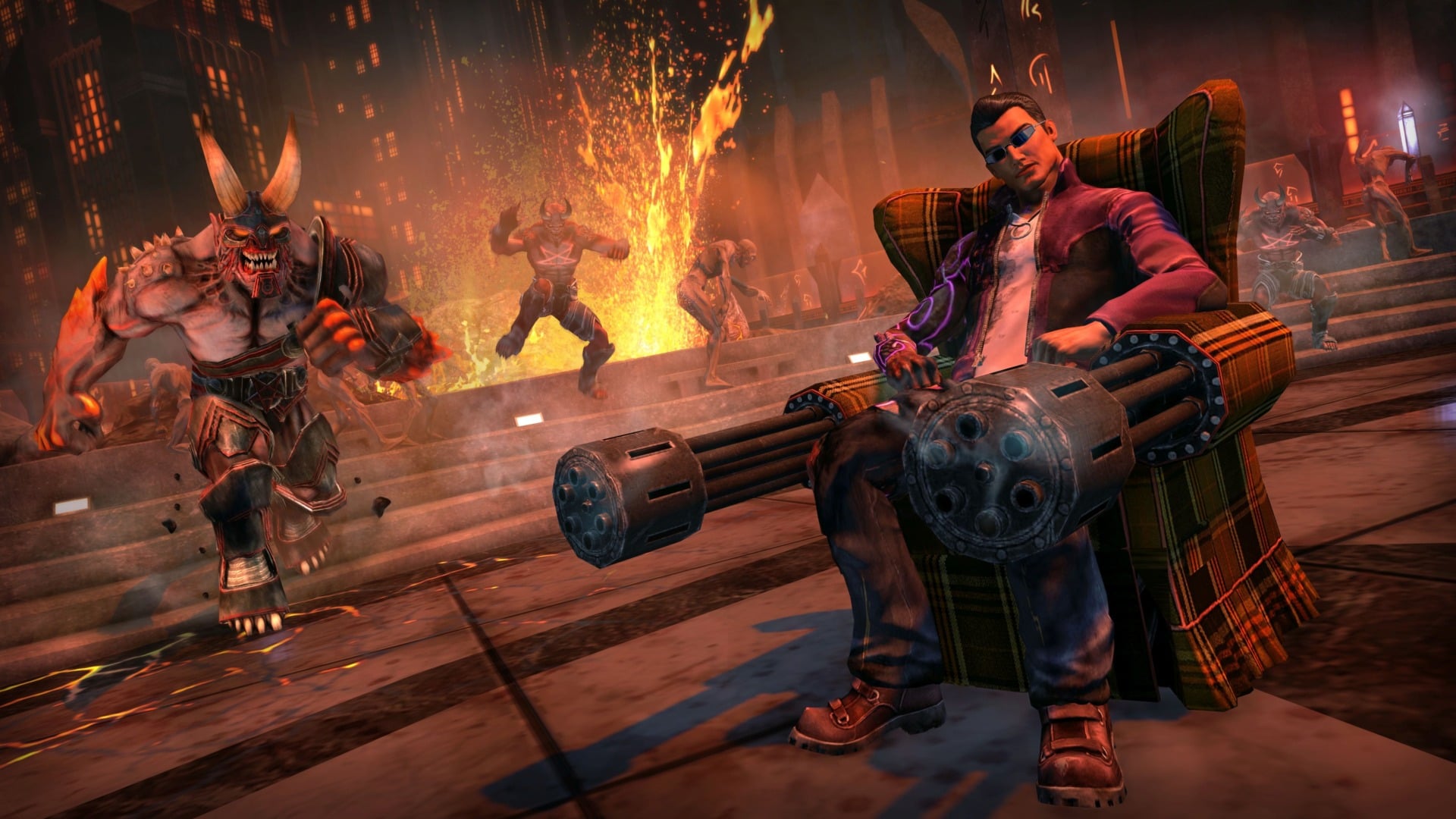 My core argument here is: I just don’t think the new Saints Row will feature an armchair machine gun
